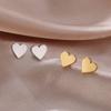 Rectangle Heart Stud Earrings for Women Stainless Steel Geometric Earrings Trend Minimalist Jewelry Valentine's Day Gifts 2026