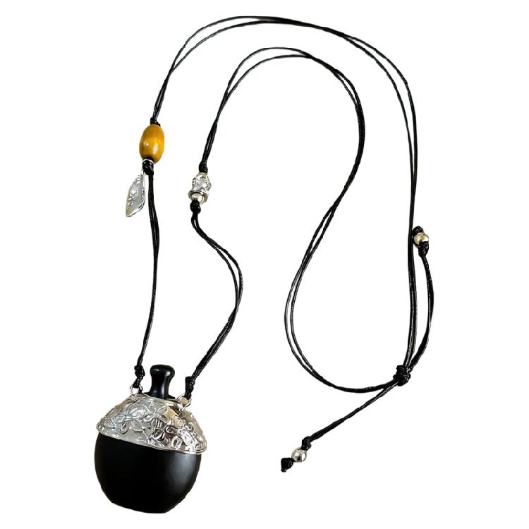 Artisanal Crafted Wooden Pendant Necklace Modern Ethnic Styles Statement Pieces