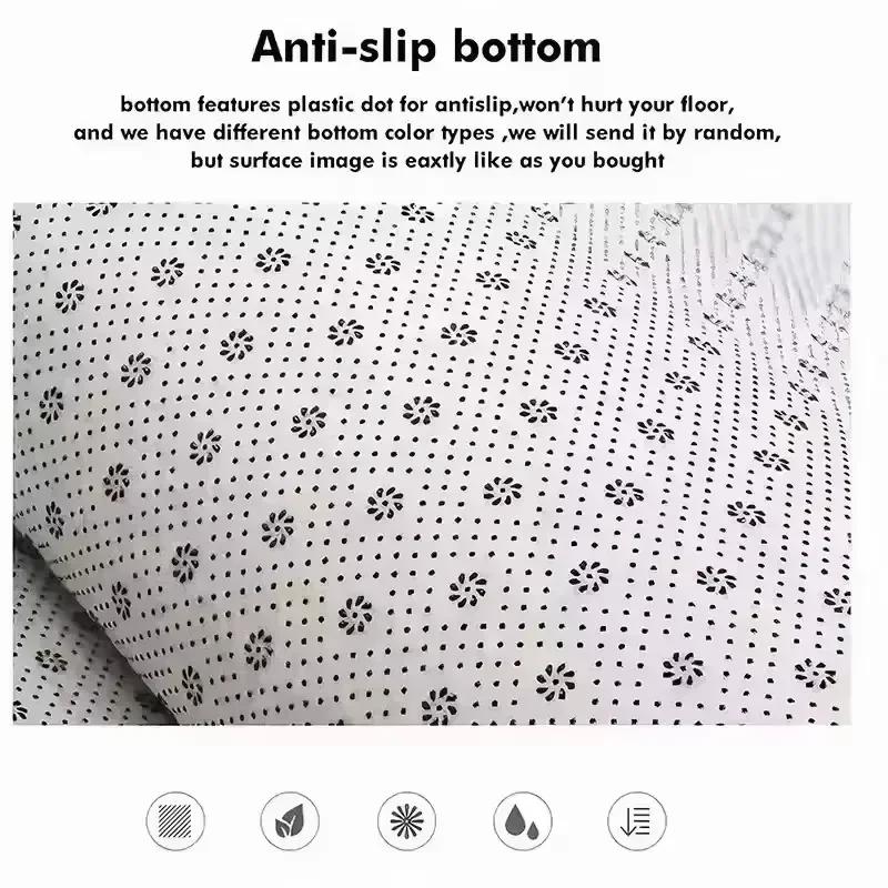 Nordic Retro Gold Printed Round Sponge Carpet Living Room Bedroom Mat Home Bathroom Non-slip Floor Mats Decoration