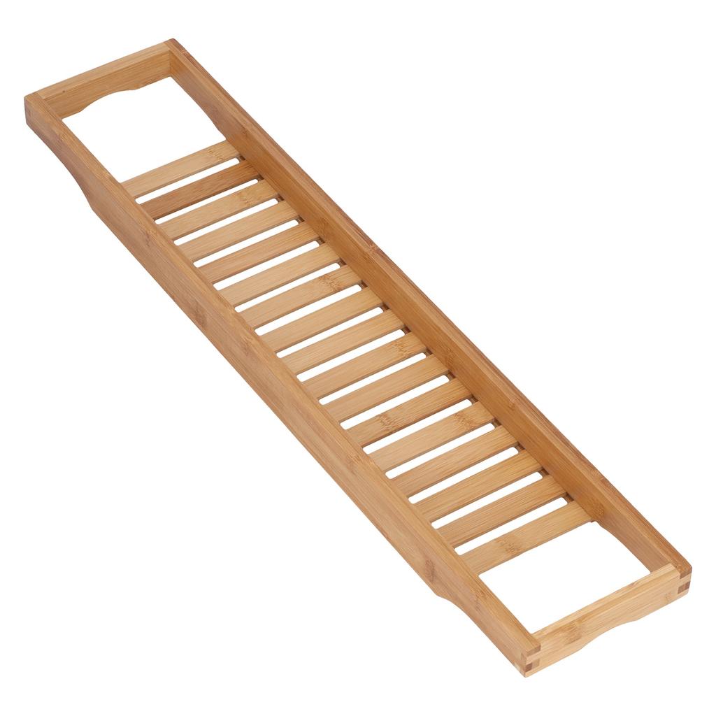 Bamboo Bathtub Tray Simple Durable Bathtub Rack Book Wine Holder for Home Bathroom