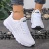 Women's Lightweight Non-slip Sneakers, Comfortable Lace Up Elastic Soft Sole Running Shoes