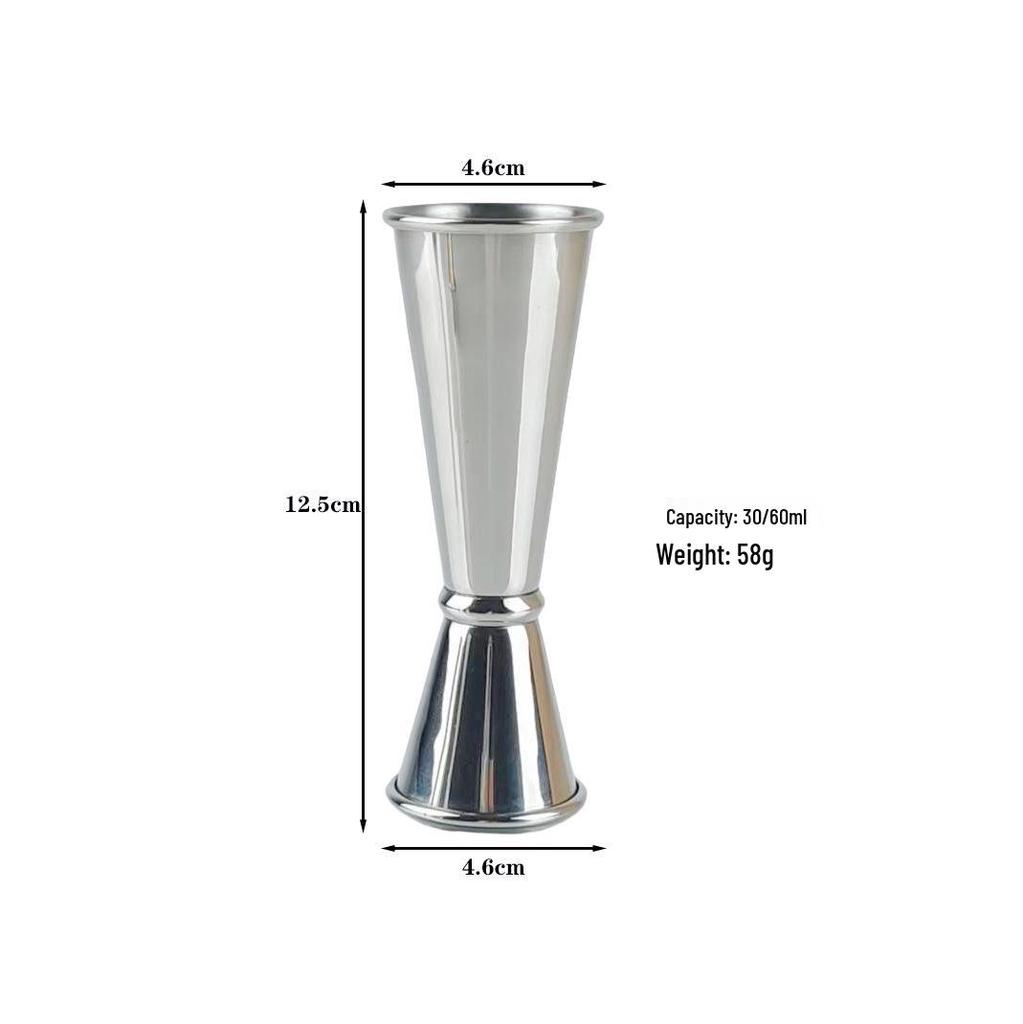 304 Stainless Steel Double-Headed Jigger with Rolled Edge - 30/60 Ounce Scale