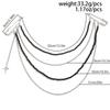 Hip-hop Personality Stars Pendant Multi-layer Tassel Chain Double Pins Brooches for Men Women Punk Fashion Dual-purpose Jewelry