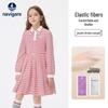 Navigare Girls' Stripe Pleated Polo Collar Dress