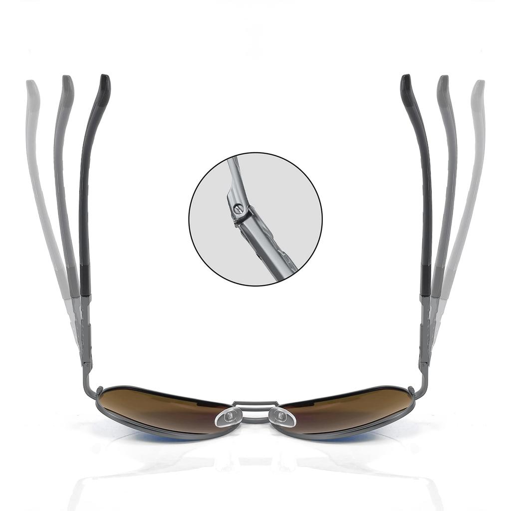 FEISEDY Polarized Large Teardrop Classic Metal UV400 for B1052 Men's Sunglasses, Pattern, Design, Frame, Protection, Driving,