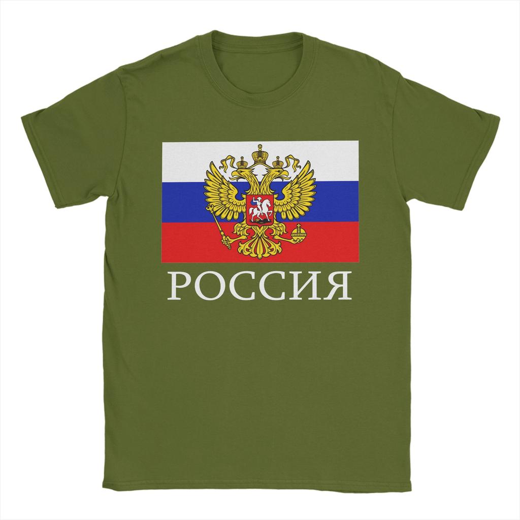Vintage Flag of Russia TShirts for Men Crew Neck 100 Cotton T Shirts  Short Sleeve Tee Shirt Gift Idea Clothes
