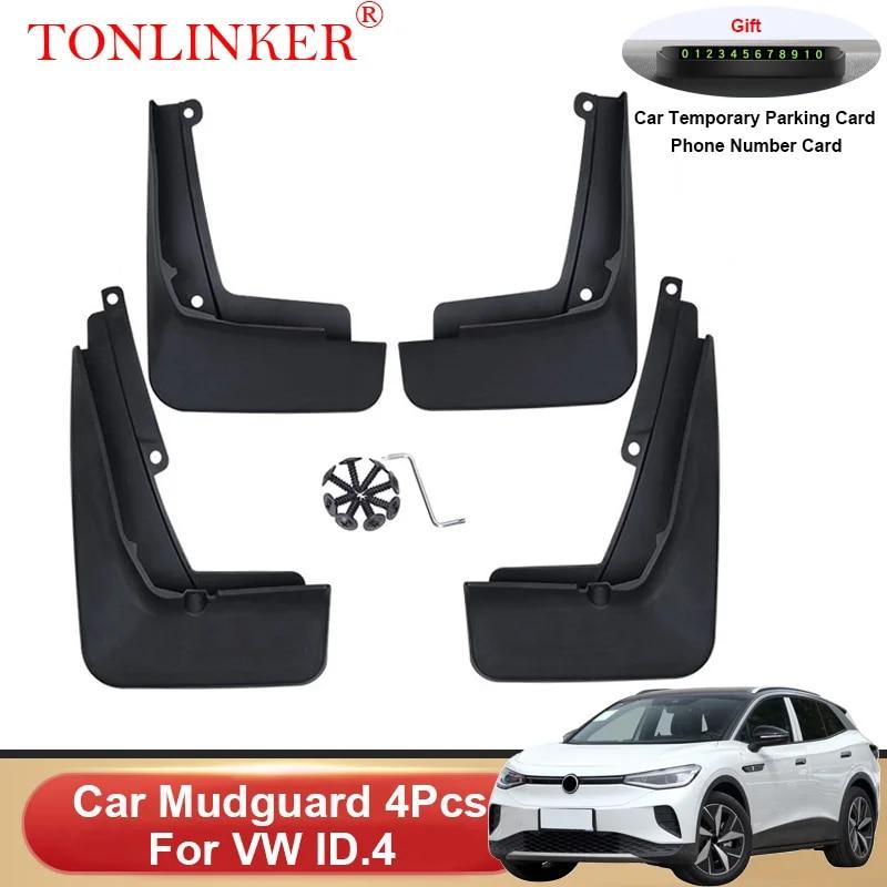 

Автомобильное крыло TONLINKER для Volkswagen VW ID.4 ID4-настоящие брызговики, брызговики для крыльев, 4 шт., аксессуары 4 Pcs Black A