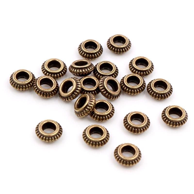 50pcs 5mm Wheel Spacer Beads, Alloy DIY Jewelry Accessories for Bracelets & Necklaces, 40g