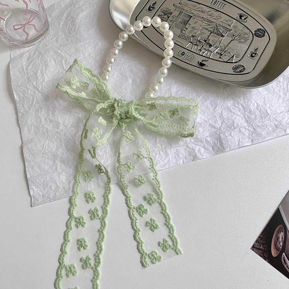 Korean Style Lace Scarves Lace Up Ribbons Necklaces Fashion Pearl Choker  Girl