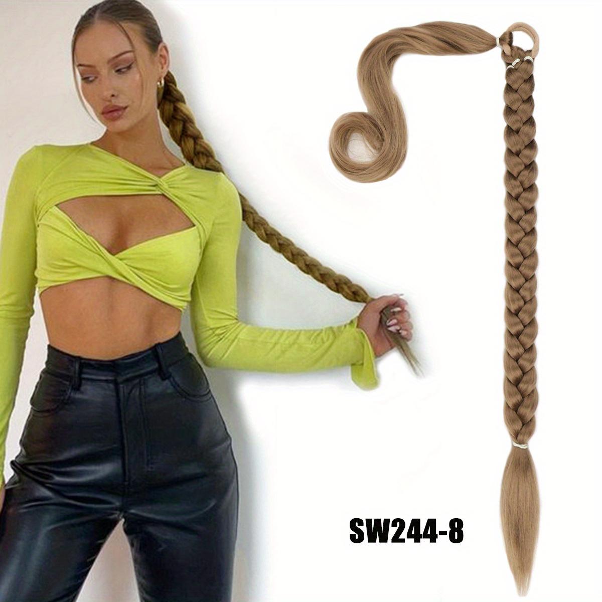 

Aosiwig синтетический 32-дюймовый плетеный хвост для наращивания волос женский конский хвост шиньон DIY боксерские косы с резинкой эластичный для женщин