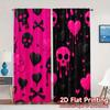2D Flat Printing  JIT 2pcs   Curtains (Without Rod) Gothic Curtains Print Popular Curtains Polyester Easy Install Curtains
