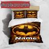 3pcs Duvet Cover Set (1*Duvet Cover + 2*Pillowcase, Without Core), Custom Name Batman Pattern Bedding Set, Home Bedroom Decor Gift
