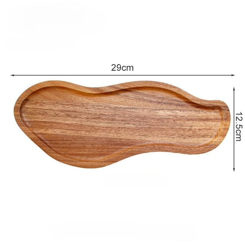 Heat Resistant Japanese Acacia Wood Tray, Creative Peanut Shaped Wooden Plate, Decorative Serving Platter for Home Use