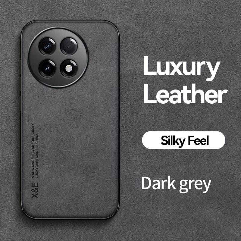 

Funda For OnePlus 13R 5G Case Leather Texture Car Magnetic Holder Back Cover For One Plus 13R 13 R OnePlus13R TPU Silicone Coque For OnePlus 13R темно-серого