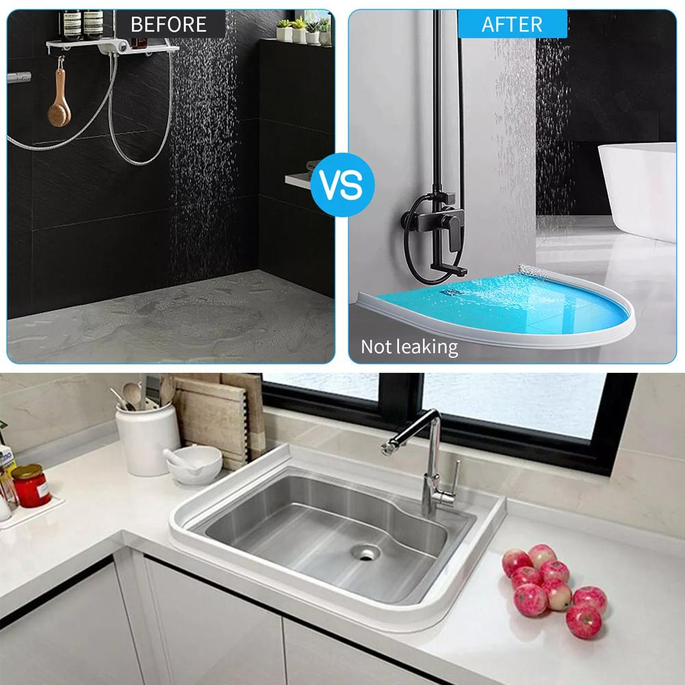 Anti-Splash Shower Strip Bathroom Shower Water Stopper Easy To Clean Effortless To Maintain Flexible And Elastic Material