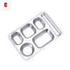 304 Stainless Steel Fast Food Plate Grid Plate With Lid Square Canteen Tableware For Children Adult