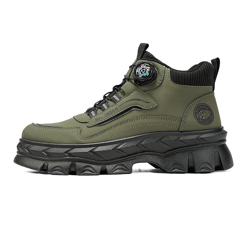 Hard-soled anti-piercing labor boots Martin boots British American retro outdoor mountaineering high-top dad shoes