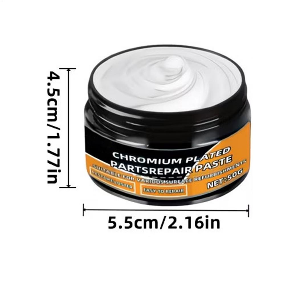 

50g Car Chrome Restoration Polishing With Sponge Metal Shine Renovation Compound For Car Door Handles Windows Trim Removes Rust