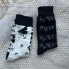1 Paar Unisex Socken Klaviernoten-Druck Kreativ Bequem Mittelhohe Socken Passend für Alle Jahreszeiten