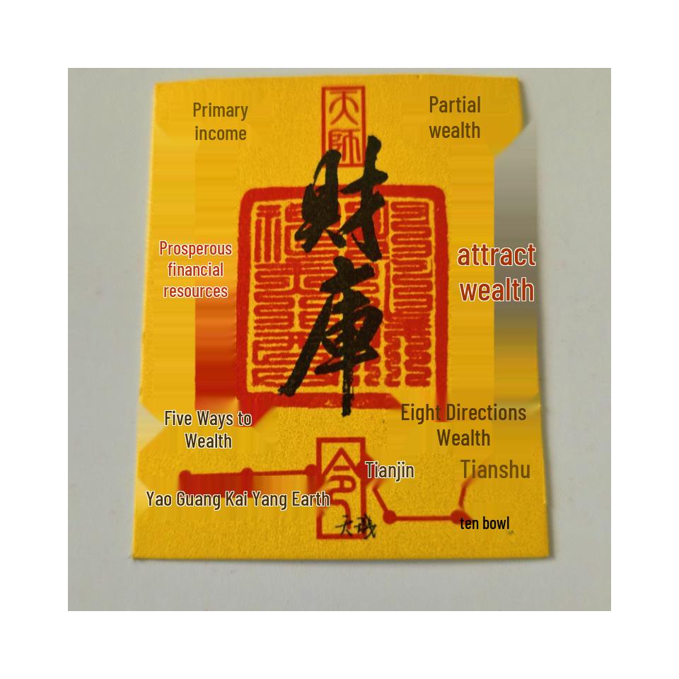 2026 New Year Talisman Sticker: Wealth, Luck, and Prosperity Blessings from Lingyin Temple