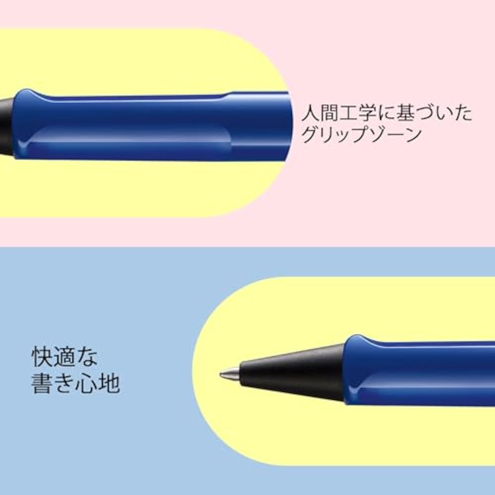 LAMY (Ramy) Safari Blue Ballpoint Pen - Ergonomic Grip Line Width M - Comfortable for Long Writin...
