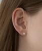 Mcel 14K Moa Bezel Cubic Earrings