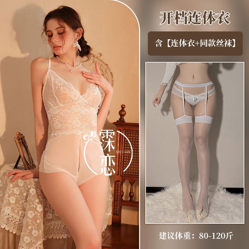 Sex Underwear One-piece Suspender Sexy Large Size Hot Lace Transparent Sex Uniform Suit Temptation