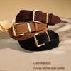 Women's Genuine Leather Cowhide Suede High-End Retro Wide Waist Cinch Belt for Jeans and Jackets