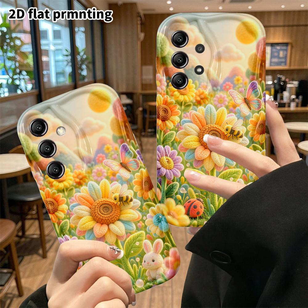 Phone Case: 2D Flat, Suitable for Samsung Galaxy A34 A35 M05 M06 S20 S22 S21 FE Plus 5G Protective Case, Sunflower Field, Perfect Christmas and Hallow