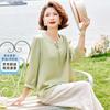 Summer New Chinese Style Slimming Chiffon Top for Moms