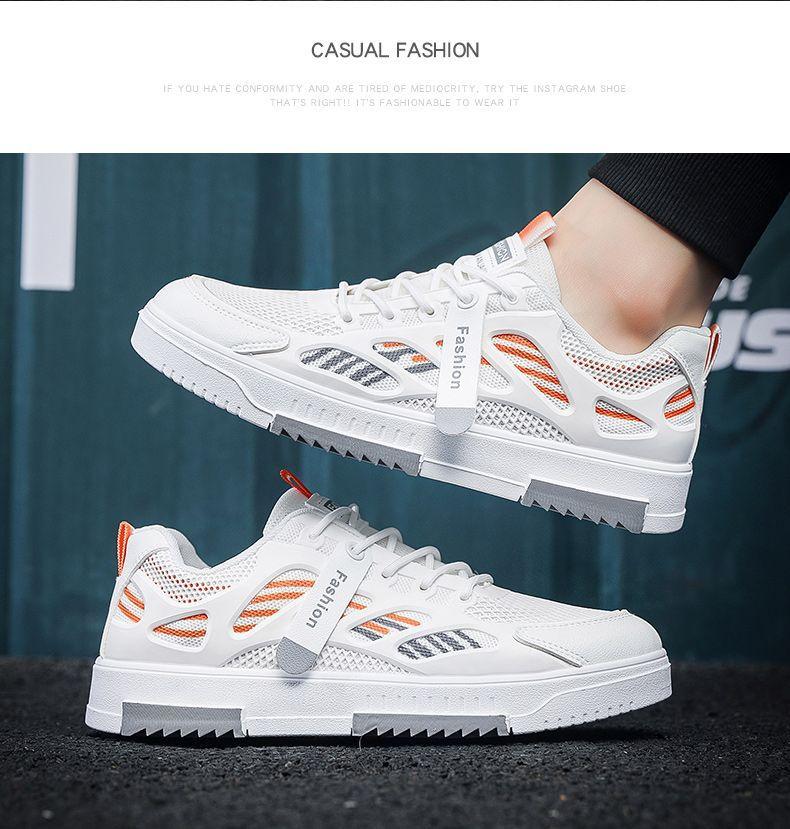 Men's Shoes Sports Summer Breathable White Men's Mesh Men's Trend Versatile Casual Trendy Shoes Mesh Shoes Sports Shoes