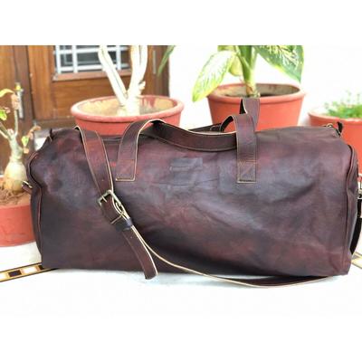Vintage Bull Skin Ledertasche Duffel Reisen Männer Retro Gepäck über Nacht