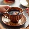 Creative Coarse Pottery Coffee Cup Saucer Japanese Retro Coffee Cup Saucer Afternoon Teacup Coffee Cup Breakfast Cup Oat Cup