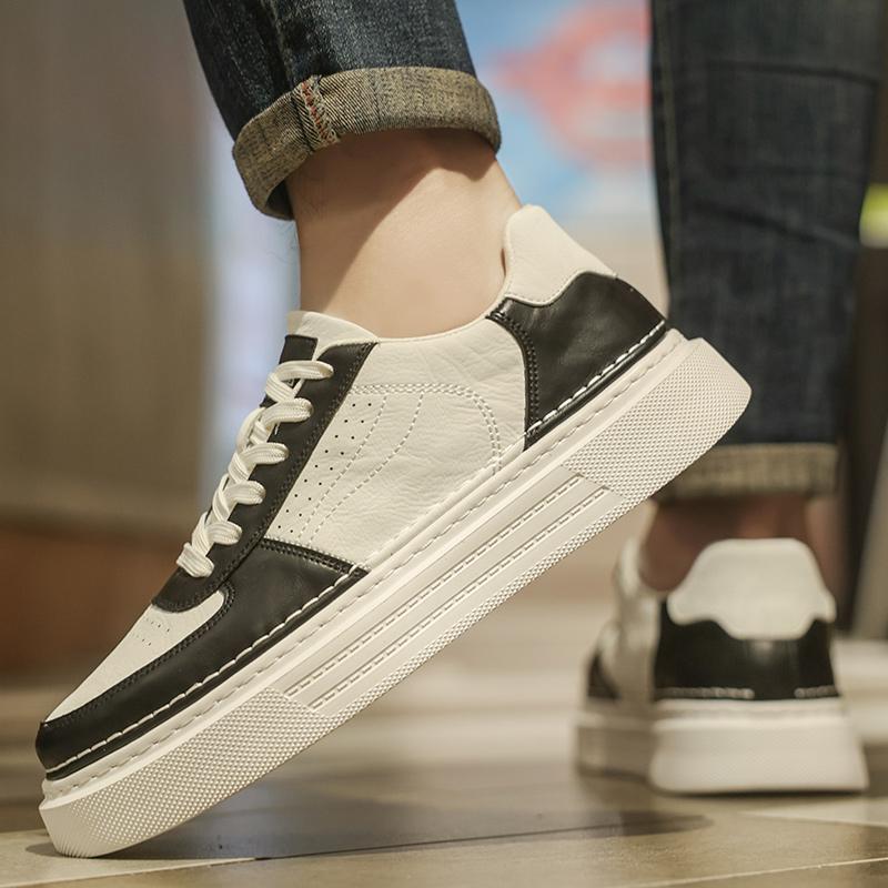 Fashion New Arrival Leather Male Sneakers Breathable Skateboarding Shoes Mens Outdoor Walking Footwear All-match Casual Shoes Trainers