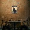 Vintage Black Cat Metal Wall Sign Retro Home Decor Iron Tin Art