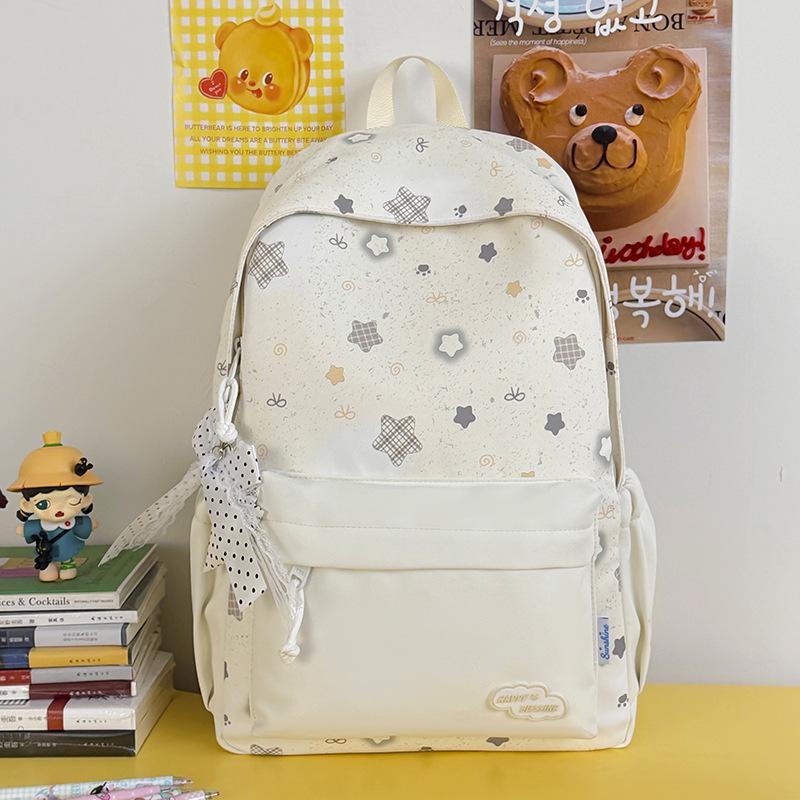 Schoolbag schoolbag junior high school high school Korean light small fresh backpack large capacity cute girl print college style backpack