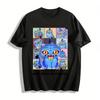 In My Kpop Demon Hunters Era Tee, Quirky Blue Cat Print Trendy Casual Top For Cat Lovers Pure Cotton T-shirt