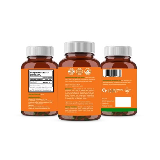 Carbamide Forte Vitamin D3 K2 MK7 | Plant Based Veg Vitamin D Supplement Lichen Source with Vitamin K2 - 120 Veg Tablets (Pack of 3)