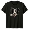 Tricou pentru animale de companie drăguț Border Collie în stil Peek-A-Boo