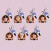 7pcs Chaveiro Acrílico BTS com Moldura de Rosa Vintage, Chaveiro com Foto dos Bangtan Boys com Pingente de Bomba do Exército, Pingente de Bolsa para Fãs ARMY de Kpop