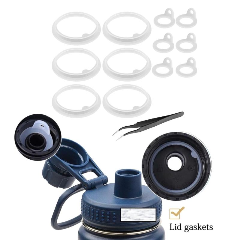 13 Piece Silicone Seals for Water Cup Lid Convenient Leak Proof Sports Bottle Seals Easy Installation Sealing Rings