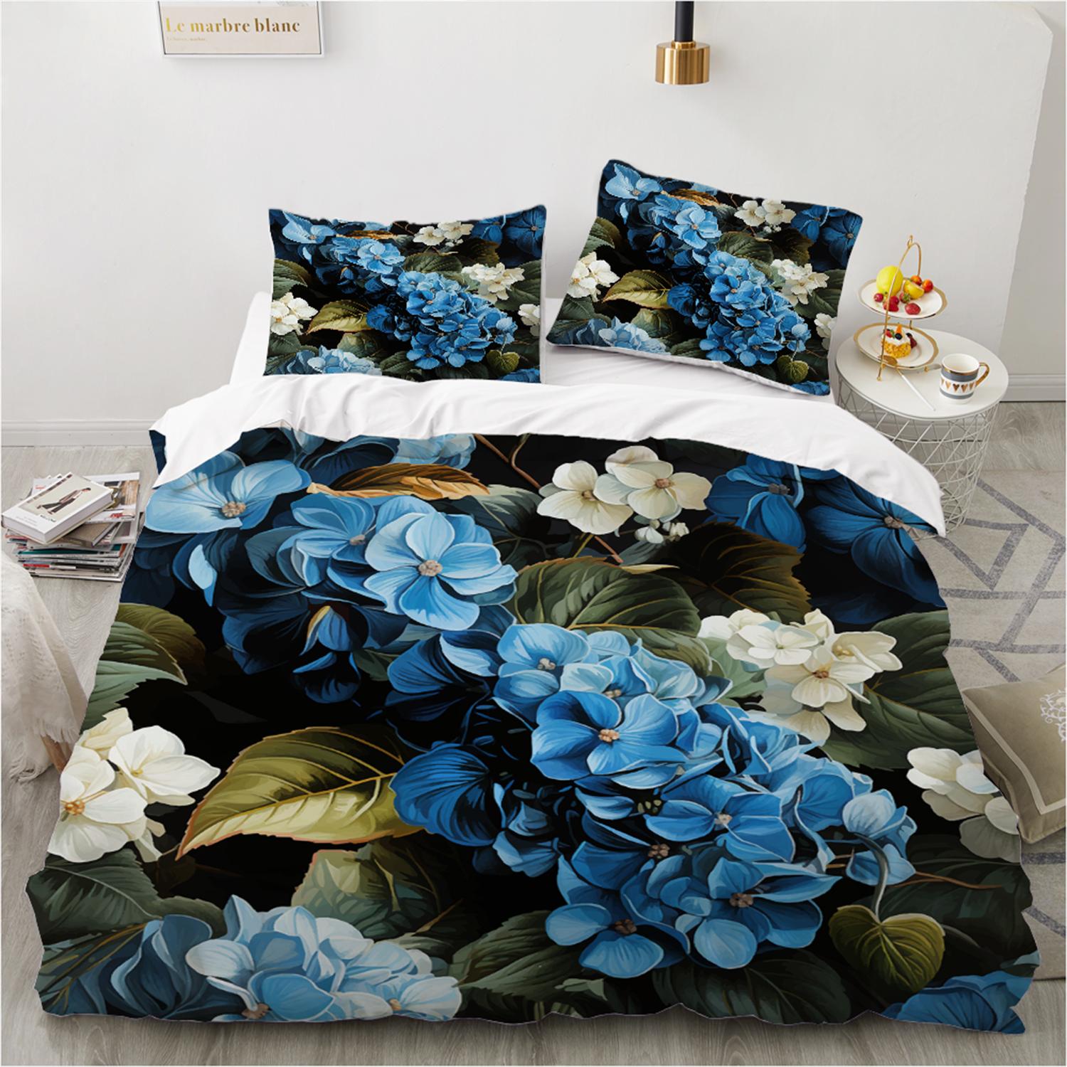

Пододеяльник с 3D-цветочным принтом King Twin Queen Double Size Kit Floral Pillow Cover New Wholesale Elegant Bed Shelfs EU Double200x200cm