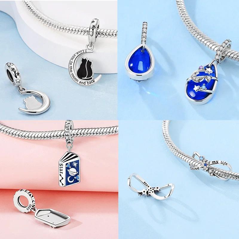 Jewellery Colored Zircon Sun Moon Stars Clouds Starry Sky Charm Bead Charms Copper Bead Charms Pendant Compatible With Do It Yourself Bracelets Women