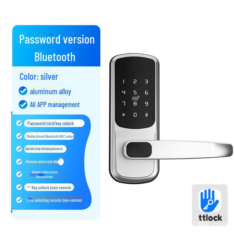 European and American Fingerprint Password Smart Lock with Tuya WiFi - No Drill Installation