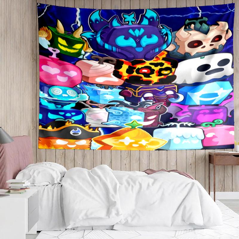 Blox fruit Wall Hanging Tapestry Wall Cloth Tapestries Decor Wall Bedroom Decoration