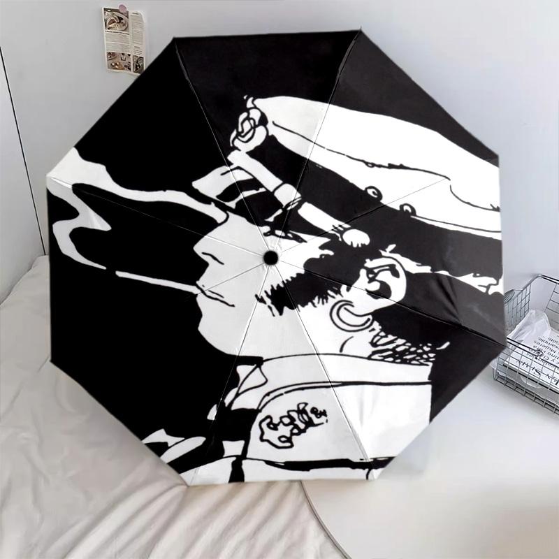 1 Stück Automatischer Faltregenschirm - Corto Maltese Muster, Tragbares & Faltbares Design mit 8 Speichen, Weihnachts-Geburtstagsgeschenke