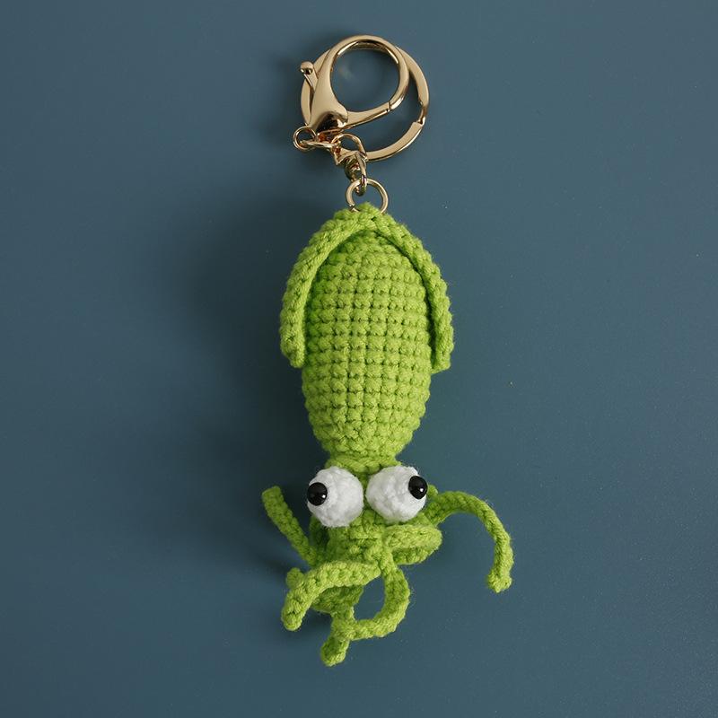 Funny Shrimp Doll Crochet Keychain Handmaking Clown Fish Knitting Keyrings For Car Keys Accessories Cute Shrimp Pendant Keyrings