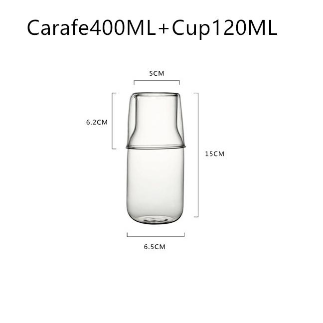400/550ml Bedside Cold Kettle Glass Cup Set Heat-resistant Water Jug Milk Juice Cup Bedroom Nightstand Glass Mouthwash Bottle