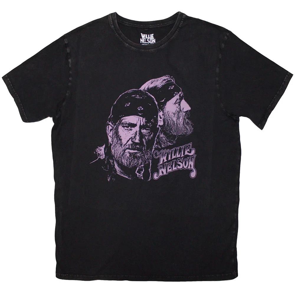 Willie Nelson Stone Wash T-Shirt: Purple Graphic OFFICIAL NEW 3XL