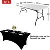 46FT BlackWhite Stretch Spandex Table Cover Washable Kitchen Universal Tablecloth Fit for Event Banquet Wedding Cocktail Party